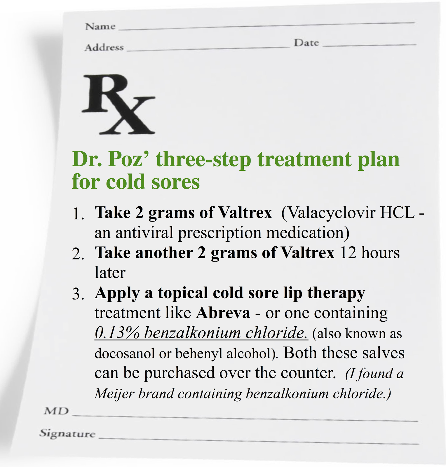 Dr Poz Three Step Treatment Plan For Cold Sores Toledo S Family Dentist Dr Poz